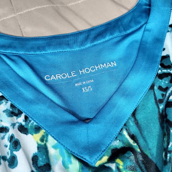 CAROLE HOCHMAN Tropical Cheetah Print Caftan Drawstring Waist Beach Cover Up XS - Picture 10 of 16